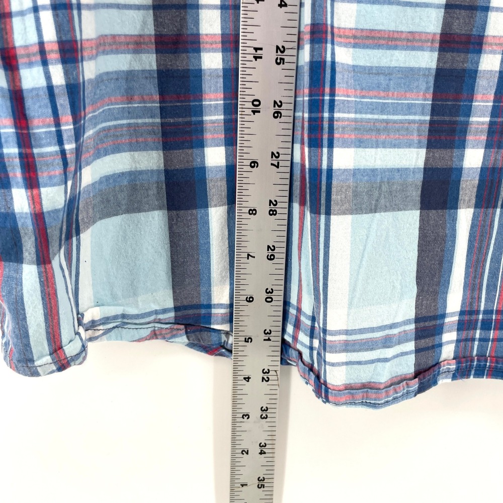 Columbia Short Sleeve Plaid Button‎ Down Shirt Mens 2XT Tall Blue Regular Fit - Picture 6 of 8